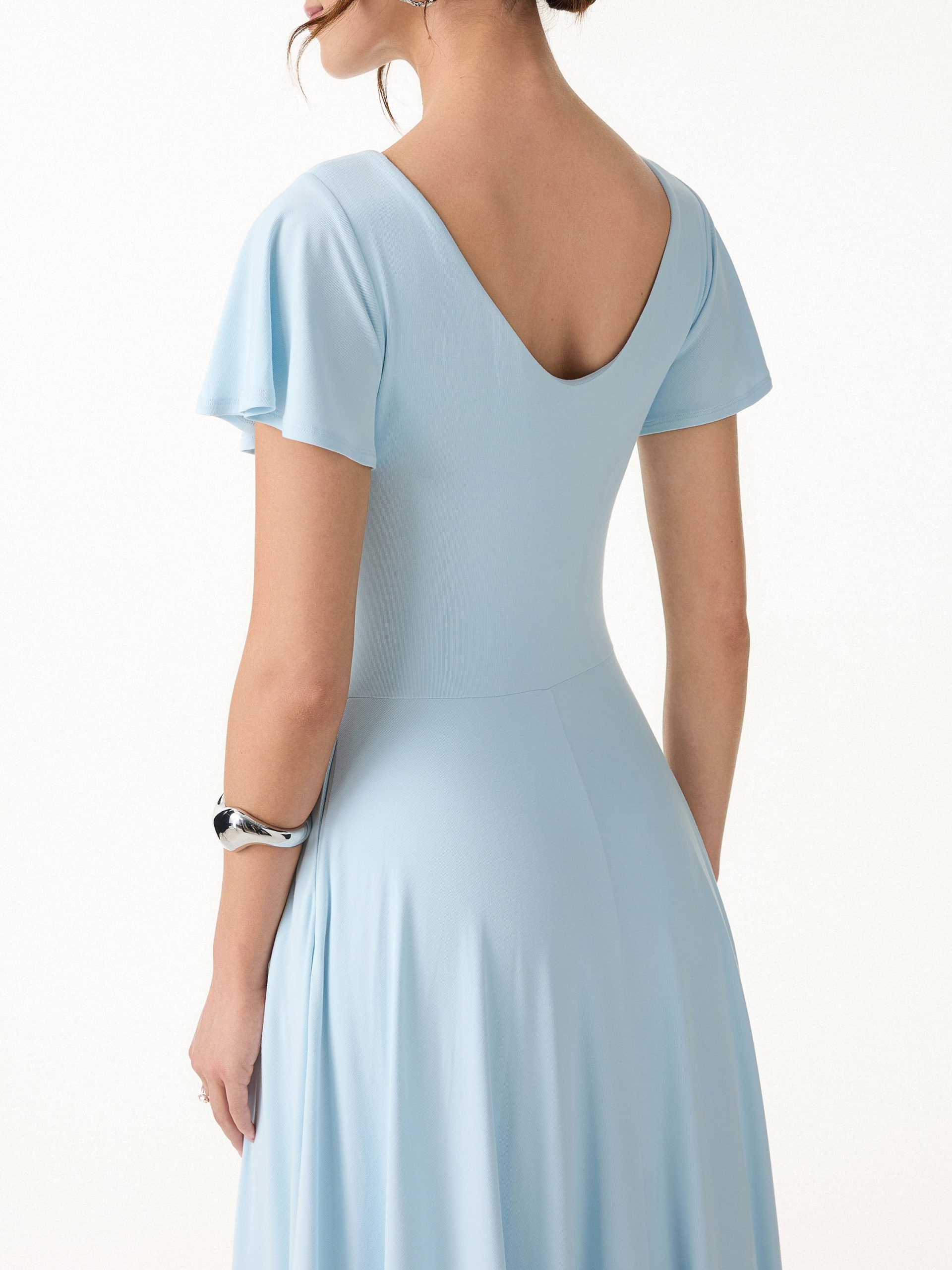 SkinKiss Boatneck Fit-and-Flare Maxi Travel Bra Dress with Pockets - Image 7