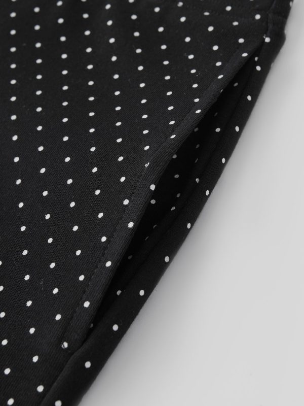 Stretch Cotton Polka Dot Wide Leg Pull-On Pants with Pockets Limited Edition