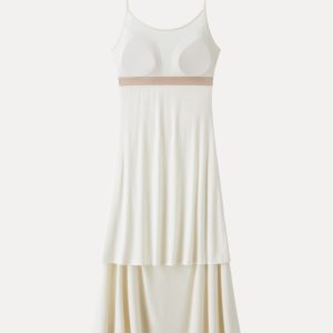 Cooling Lyocell Adjustable Spaghetti Strap Ruched Maxi Bra Dress - Image 9