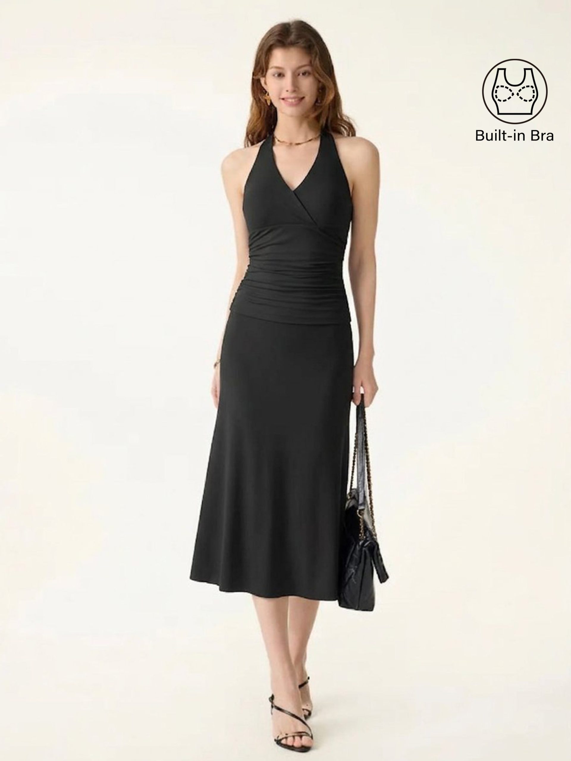 2Pcs Set Halter Neck Bra Tank & Pull-on Mermaid Midi Skirt - Image 7