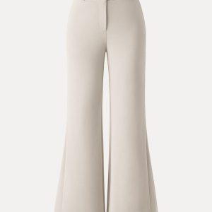 Wrinkle-Resistant High Rise Flared Trousers with Pockets - Image 11