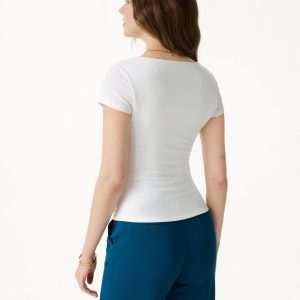 Smoothing Cowl Neck Ruched Bra Top - Image 8