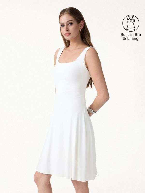 SkinKiss Cooling Square Neck Mini Bra Dress