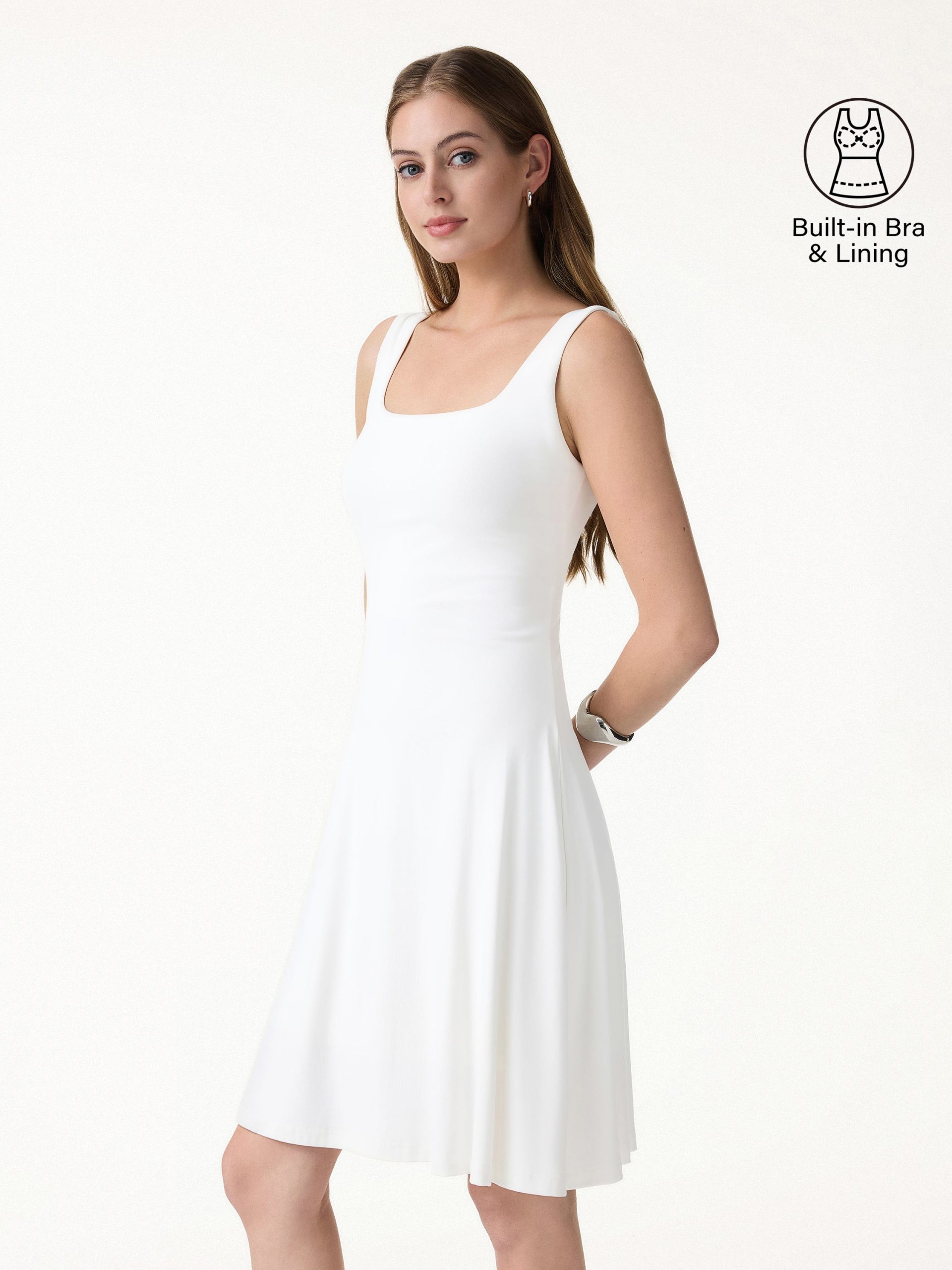SkinKiss Cooling Square Neck Mini Bra Dress - Image 5