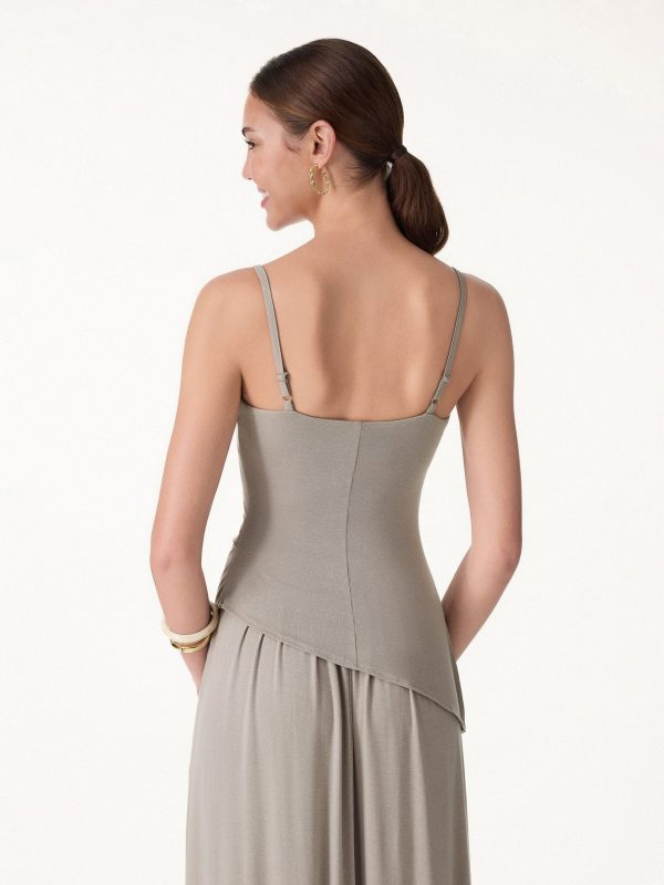 Spaghetti Bra Top with Side Slit