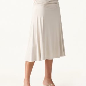 2Pcs Set One Shoulder Twisted Bra Tank & Side Ruched A-line Midi Skirt - Image 14