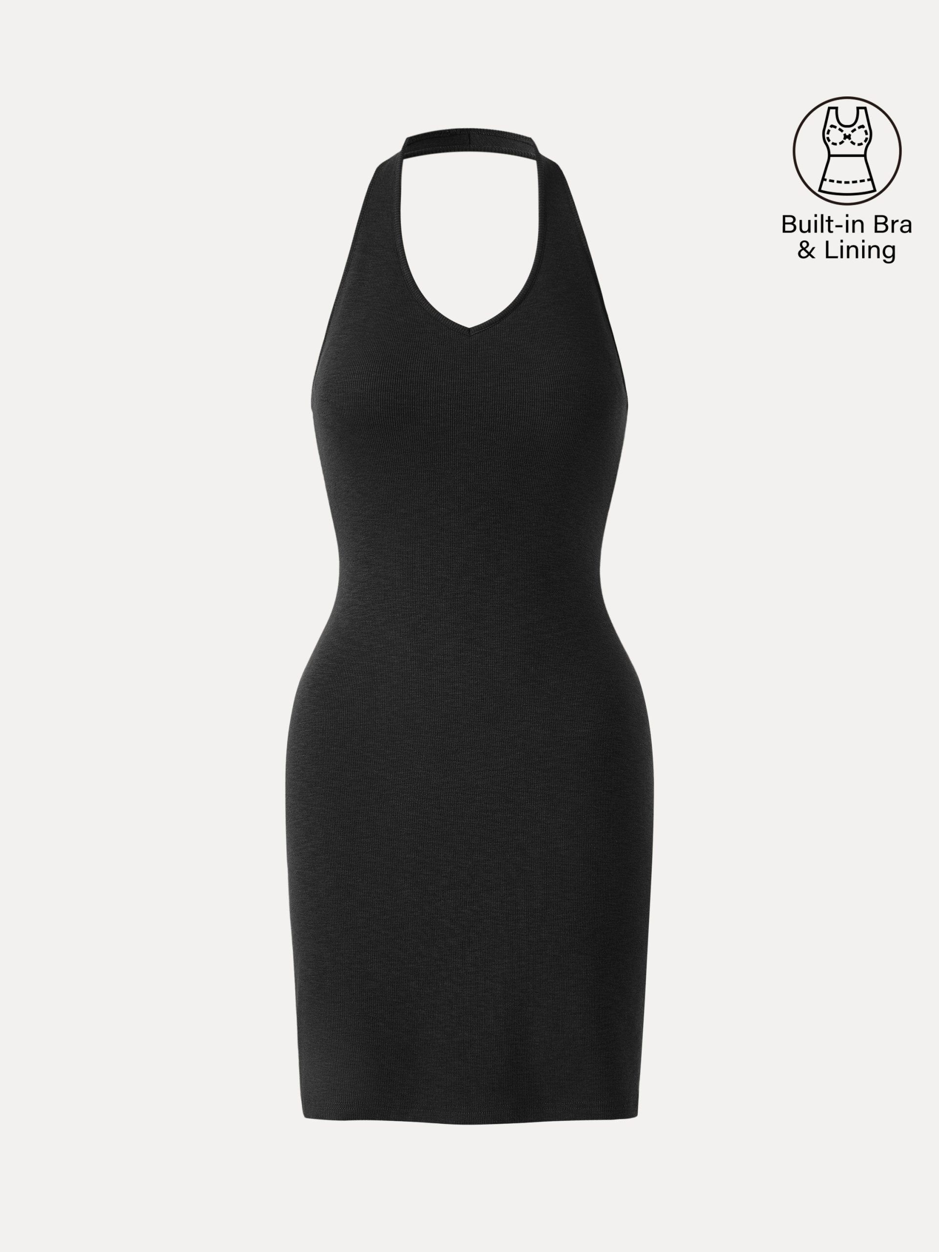 Classic Halter Neck Opend Back Mini Bra Dress - Image 11