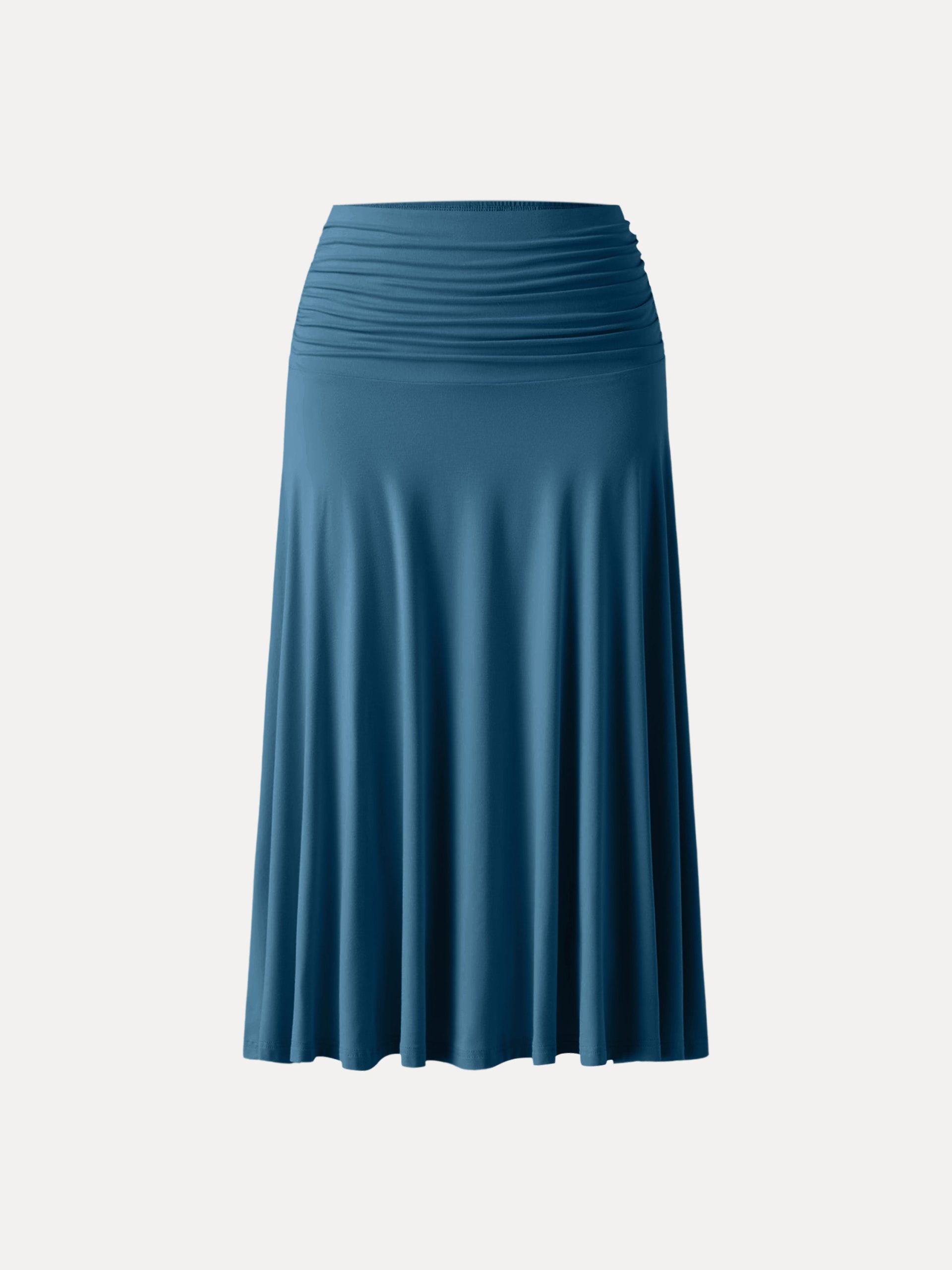 Flowy Side Ruched A-line Midi Skirt - Image 15