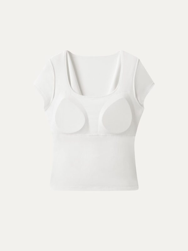 Smoothing Cowl Neck Ruched Bra Top
