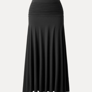 Ultrasoft Mid Rise A-line Ruched Maxi Skirt - Image 13