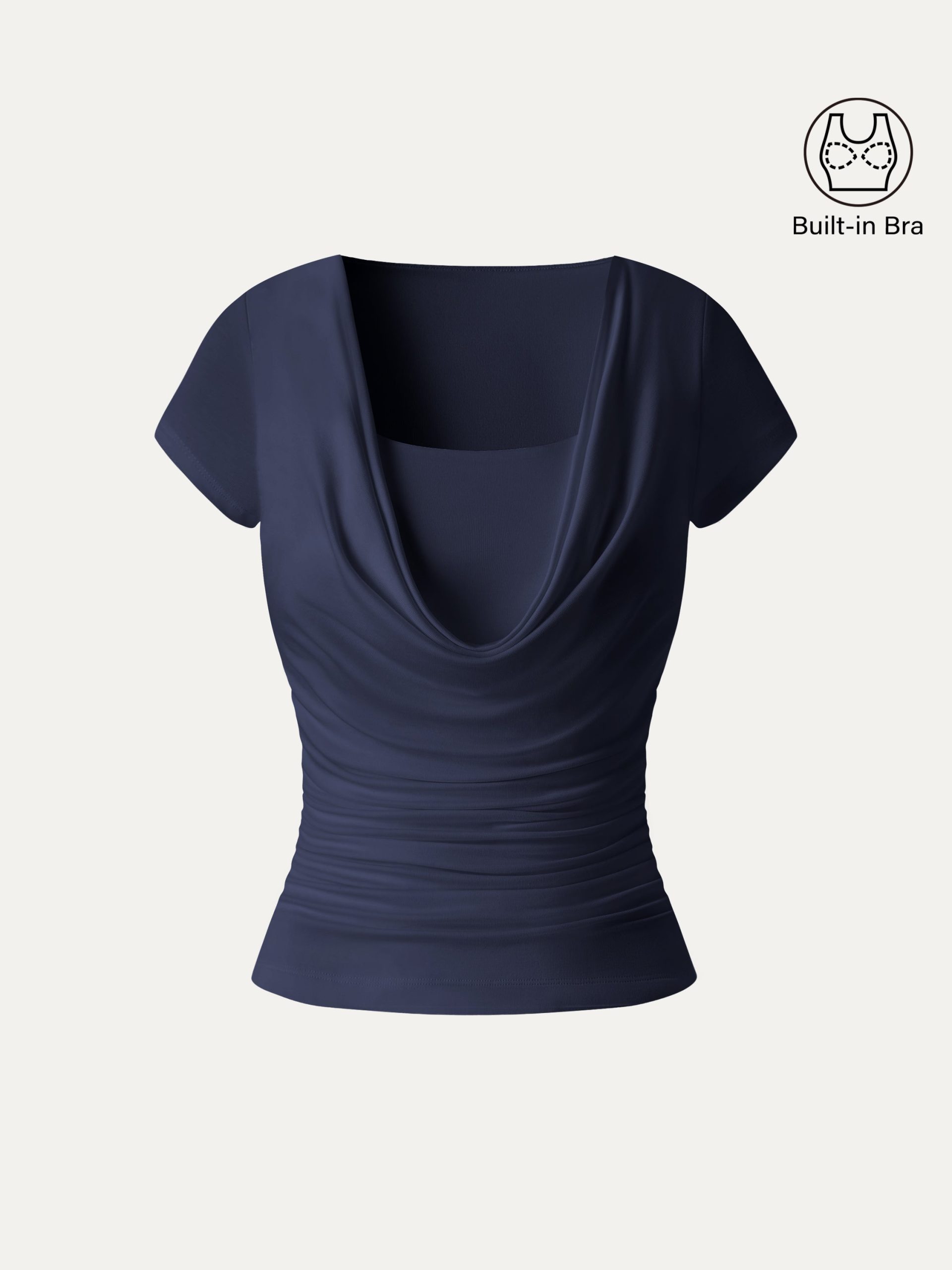 Smoothing Cowl Neck Ruched Bra Top - Image 15