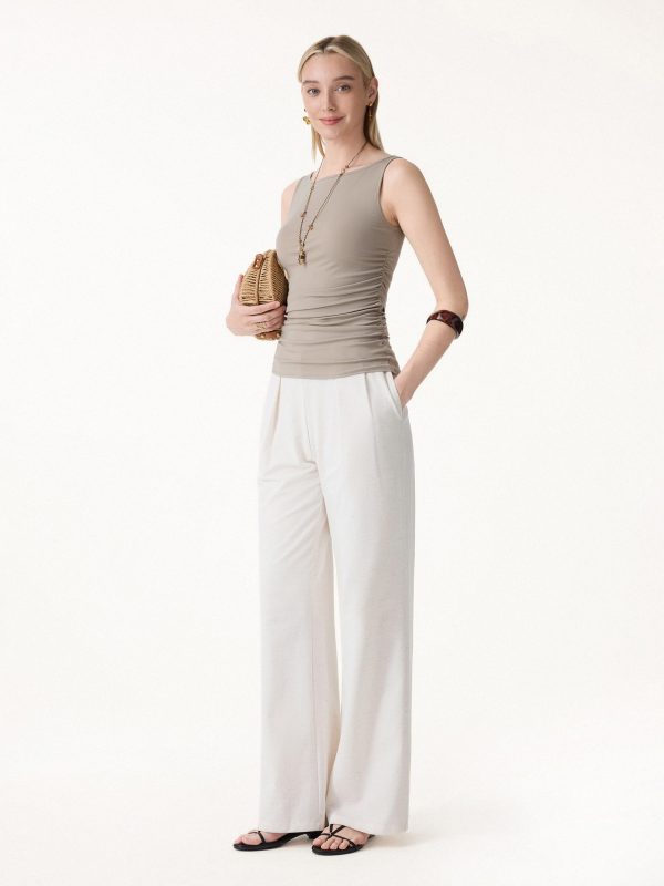 Smooth Boatneck Ruched Bra Top