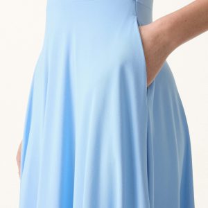 SkinKiss Boatneck Wide Shoulder Bra Dress with Pockets - Image 3