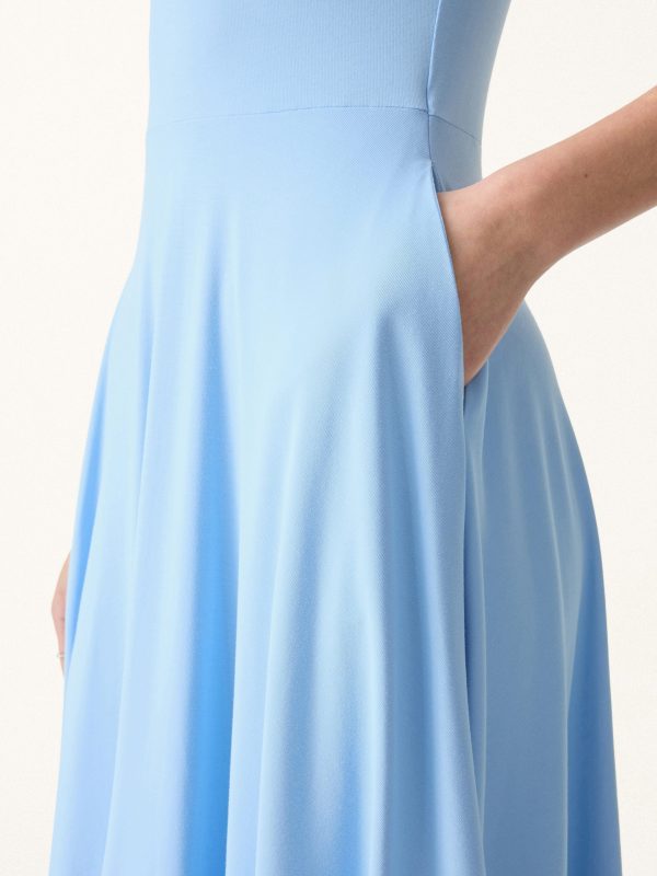 SkinKiss Boatneck Wide Shoulder Bra Dress with Pockets