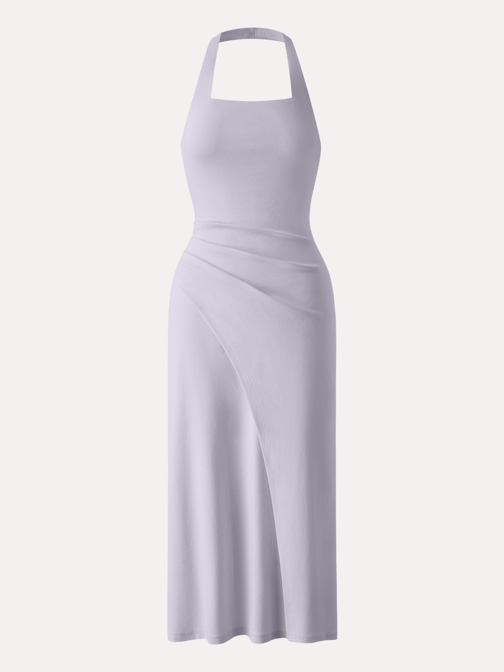 Cotton Lyocell Halter Square Neck Tucked Maxi Dress - Image 13