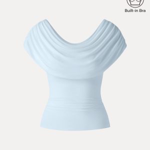 UltraSoft SkinKiss Draped U-Neck Ruched Bra Top - Image 14