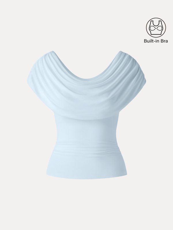 UltraSoft SkinKiss Draped U-Neck Ruched Bra Top