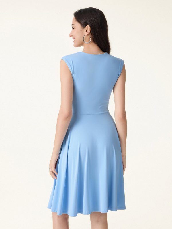 SkinKiss Cooling V-Neck Gathered Bra Dress with Pockets