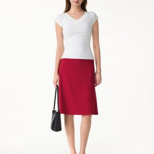 Stretch Cotton Polka Dot A-Line Flare Skirt Limited Edition - Image 2