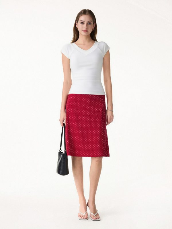 Stretch Cotton Polka Dot A-Line Flare Skirt Limited Edition