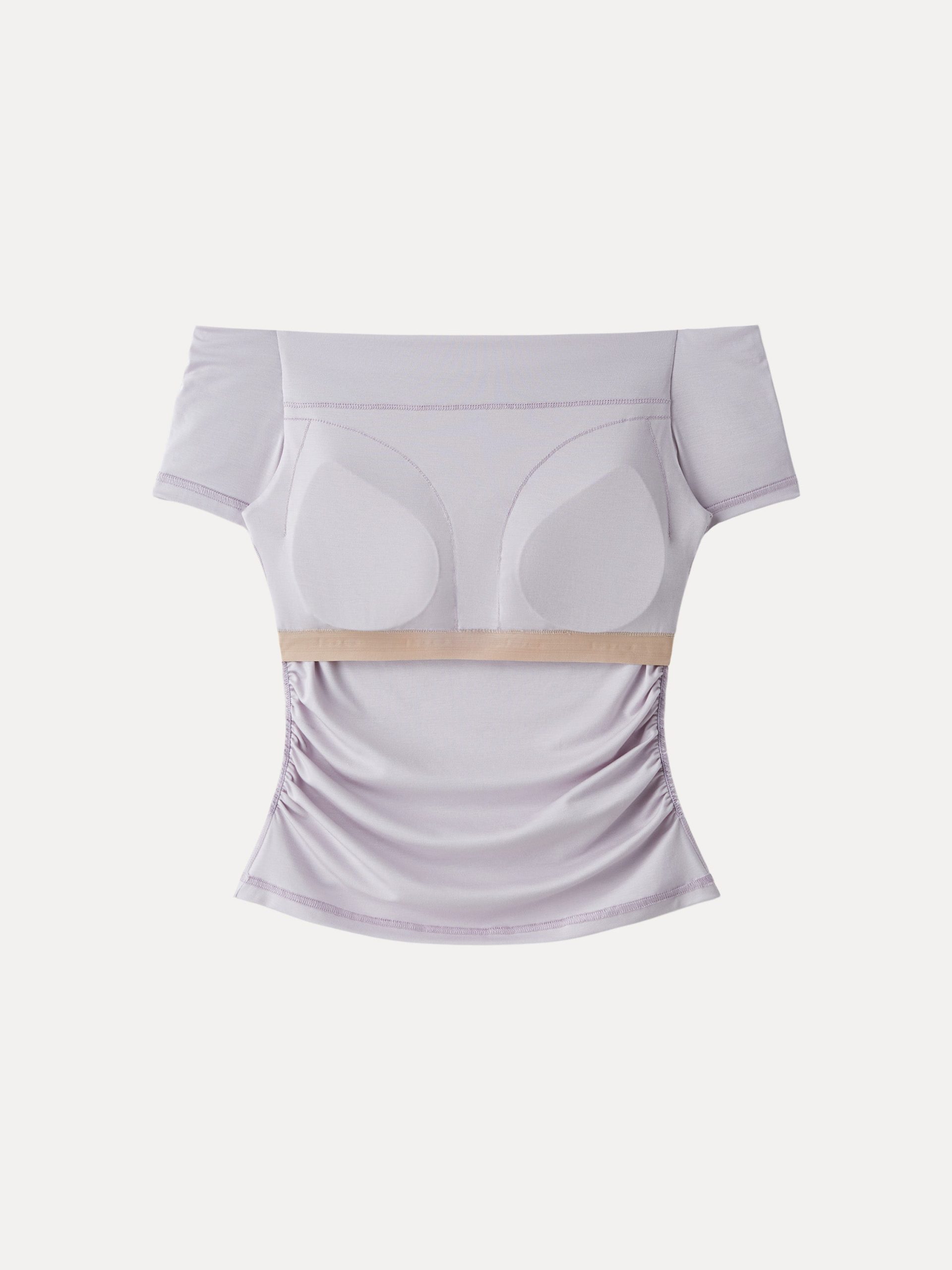 Stretch Lyocell Off-Shoulder Ruched Bra Top - Image 9