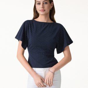 2Pcs Set Boatneck Flutter Sleeves Polka Dot Top & A-Line Flare Skirt Limited Edition - Image 7
