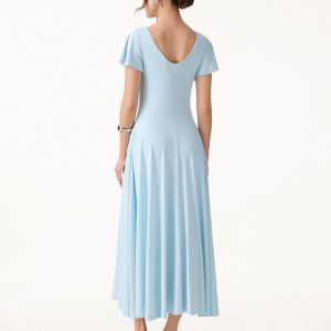 SkinKiss Boatneck Fit-and-Flare Maxi Travel Bra Dress with Pockets - Image 11