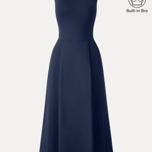 Balletic Scoop Neck Midi Bra Dress with Pockets - Image 15