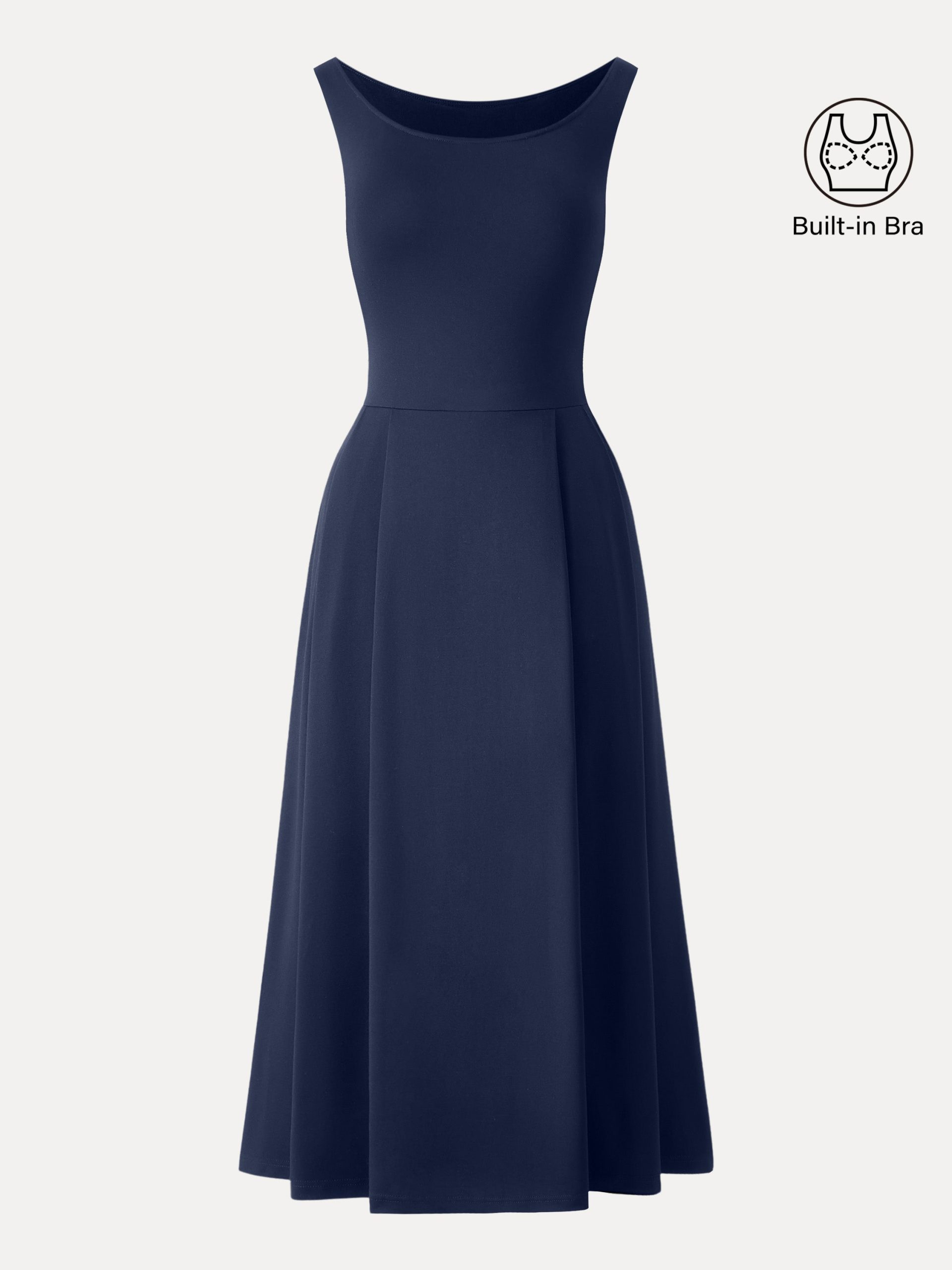 Balletic Scoop Neck Midi Bra Dress with Pockets - Image 15