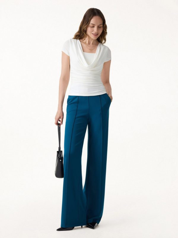 Smoothing Cowl Neck Ruched Bra Top
