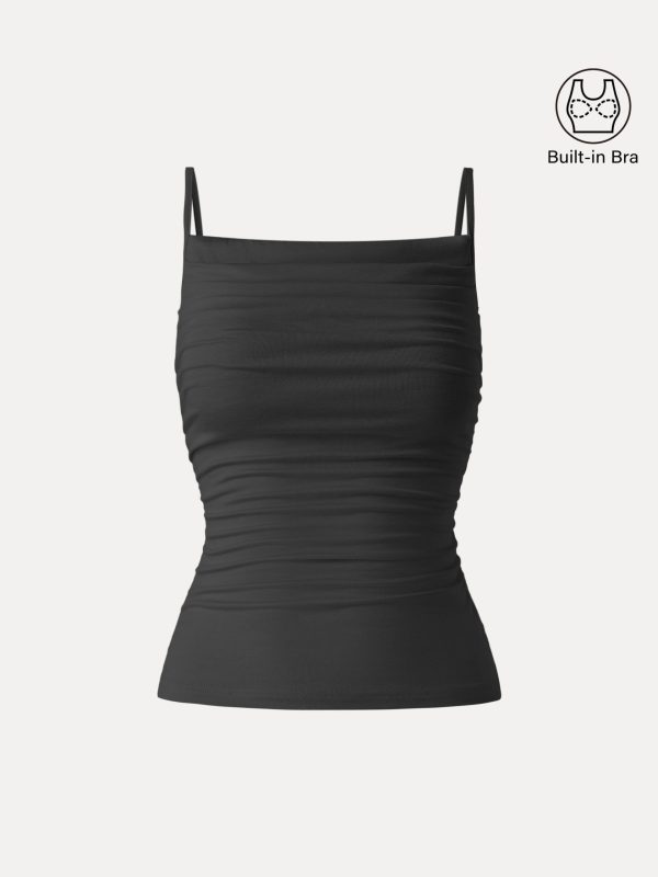 Adjustable Spaghetti Straps Side Ruched New Airy Bra Tank