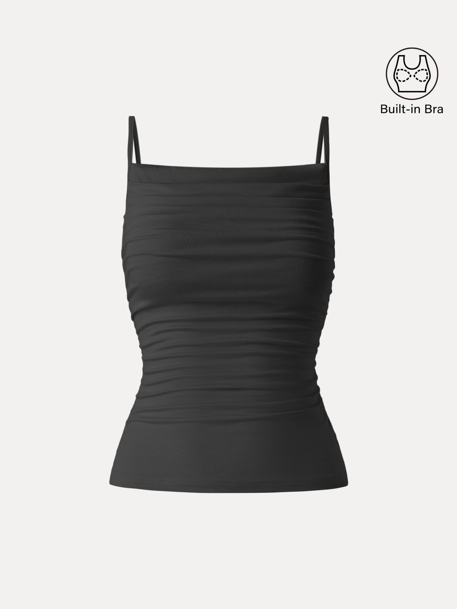 Adjustable Spaghetti Straps Side Ruched New Airy Bra Tank - Image 14