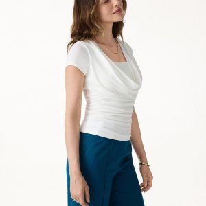 Smoothing Cowl Neck Ruched Bra Top - Image 7