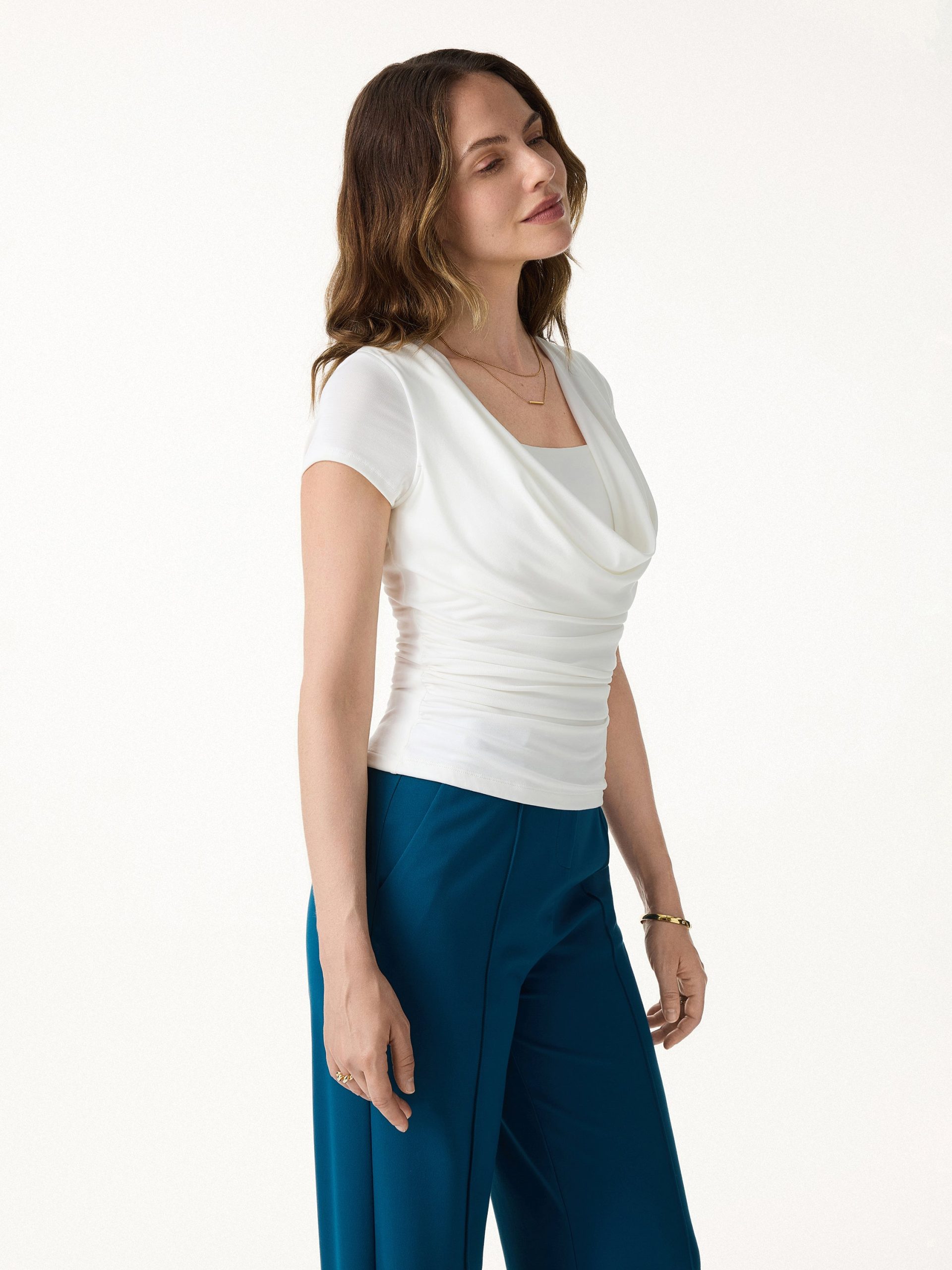 Smoothing Cowl Neck Ruched Bra Top - Image 7