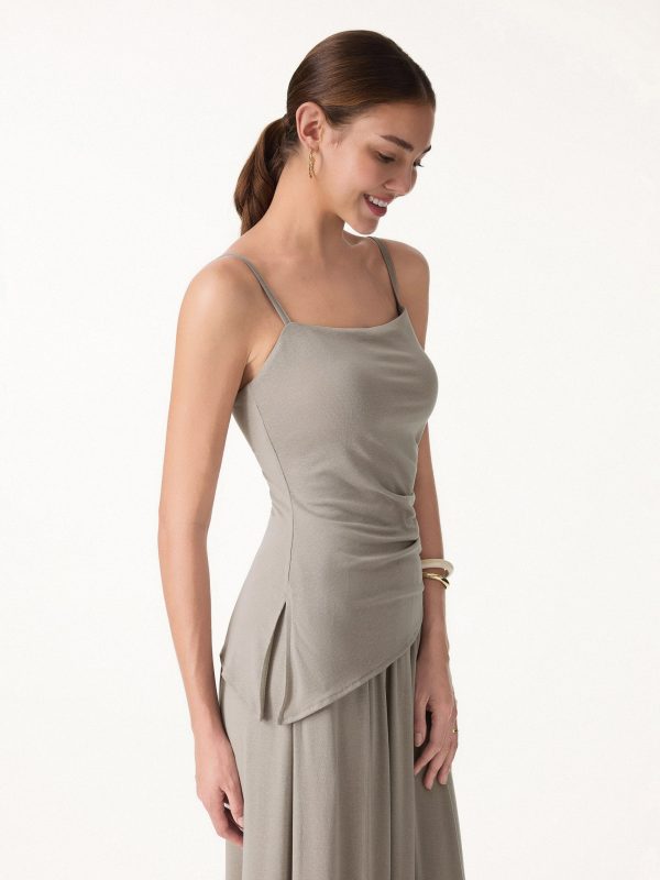 Spaghetti Bra Top with Side Slit