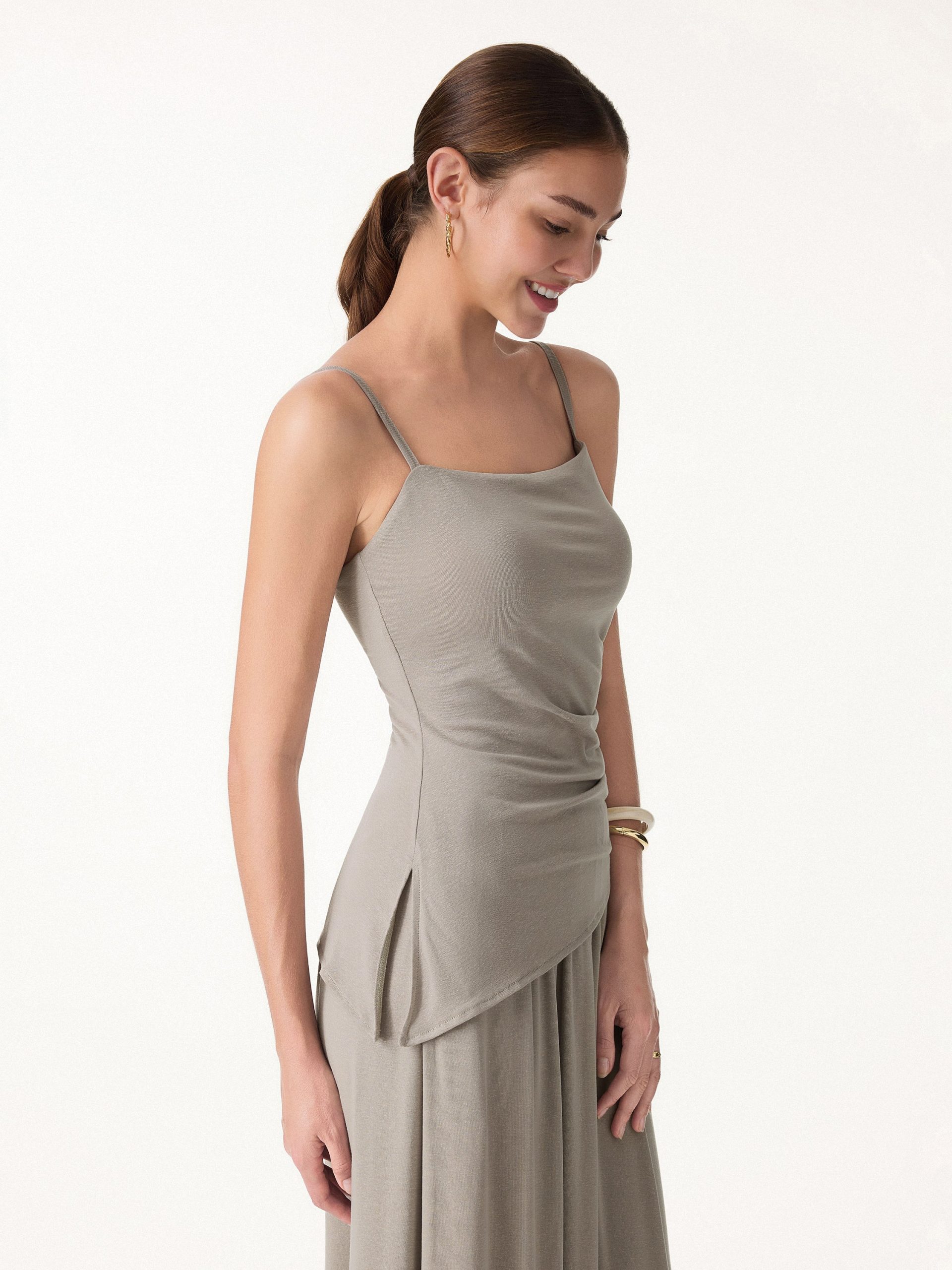 Spaghetti Bra Top with Side Slit - Image 1