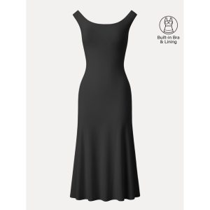 Scoop Neck Midi Low Back Bra Dress - Image 18