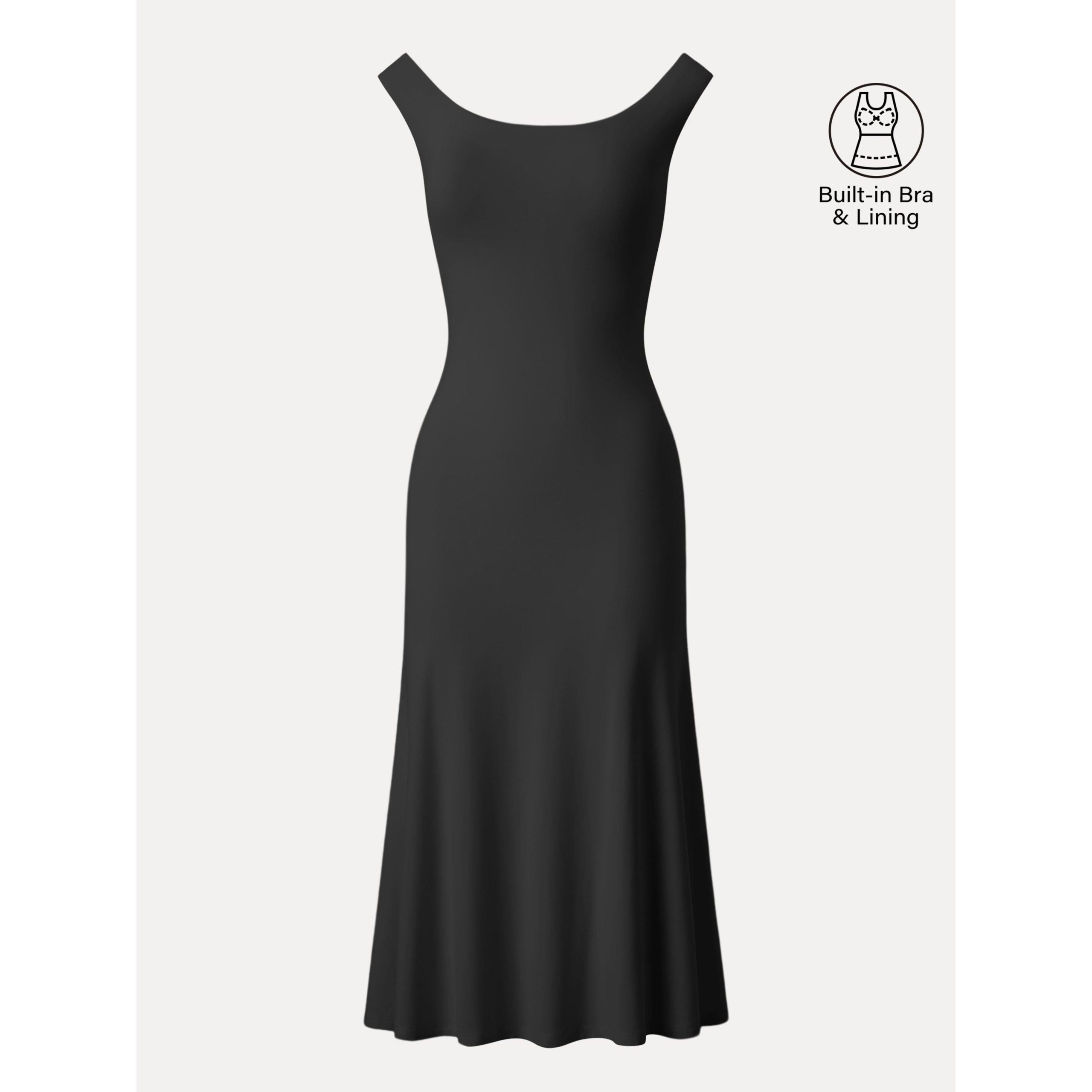 Scoop Neck Midi Low Back Bra Dress - Image 18