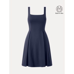 Square Neck Fit-and-flare Mini Bra Dress - Image 13