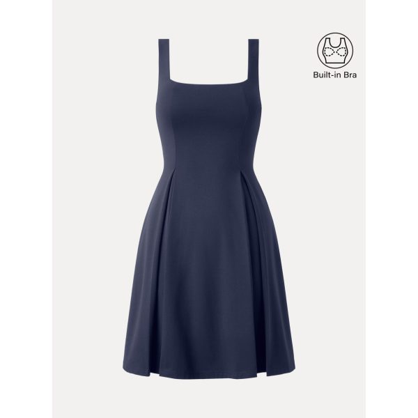 Square Neck Fit-and-flare Mini Bra Dress