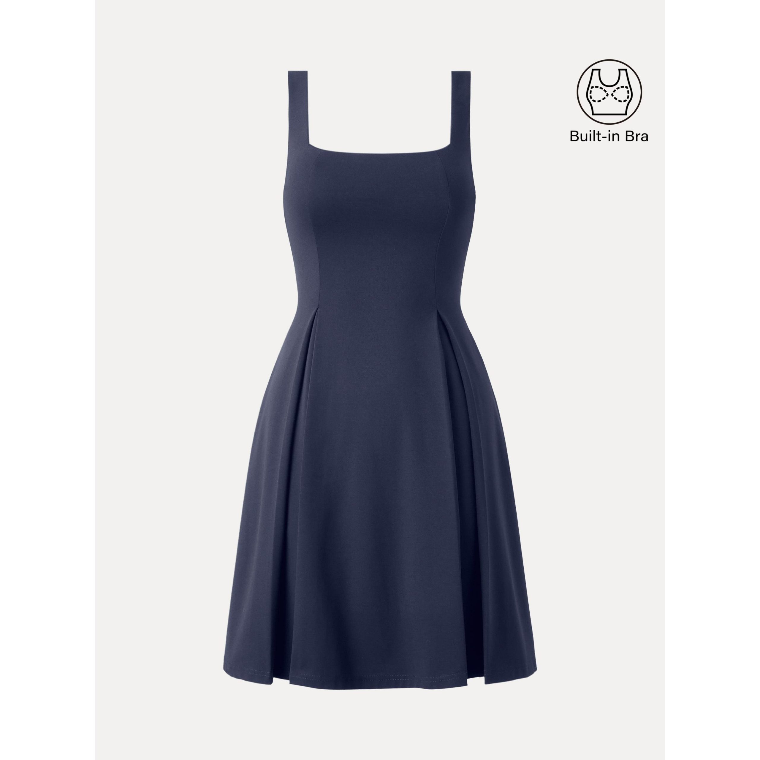 Square Neck Fit-and-flare Mini Bra Dress - Image 13