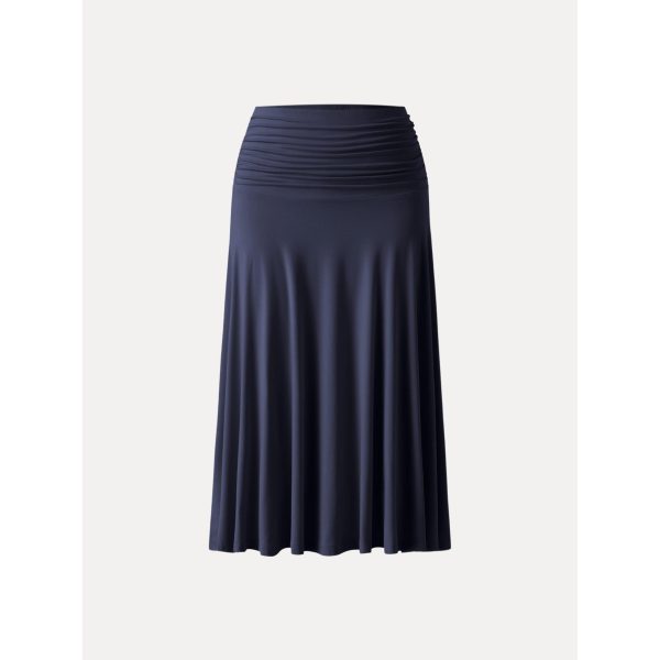 Flowy Side Ruched A-line Midi Skirt